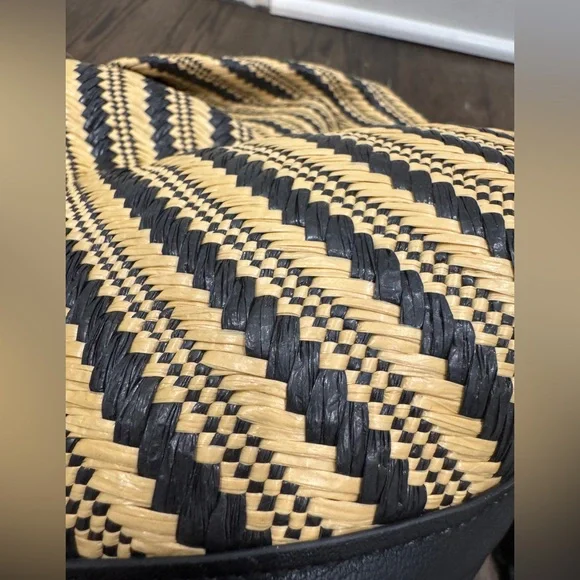 THINK ROYLN • Savannah Woven Design Raffia Top Handle Crossbody Bag Purse 3ways - Picture 11 of 11